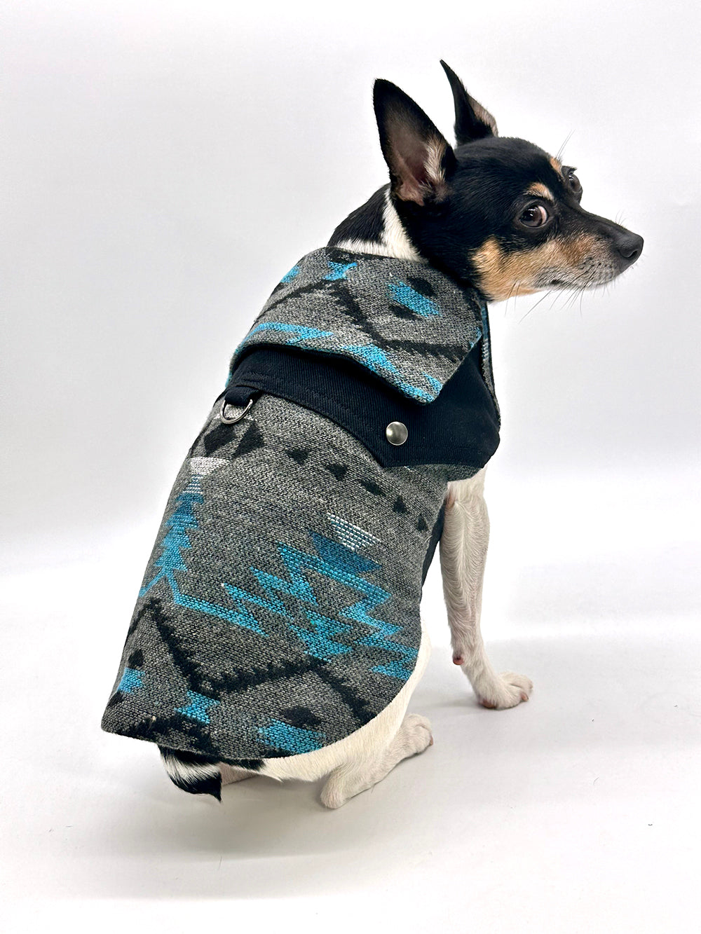 DCNY Navajo Trails Denim Duster - Teal-3