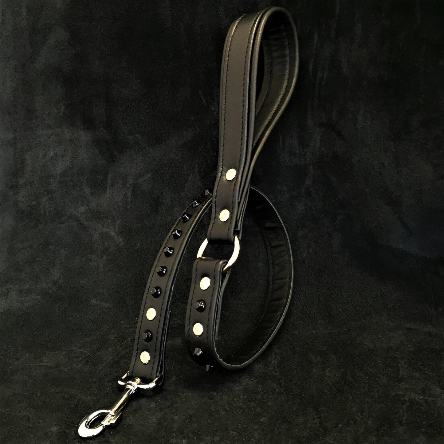 Black studded leash-0