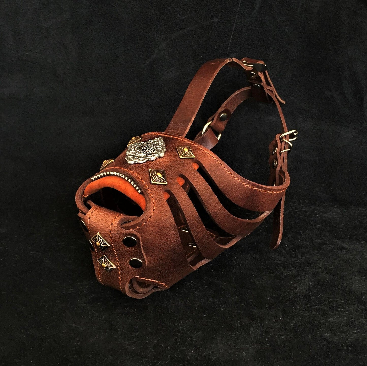 ''Aztec'' Dark Brown Basket Muzzle-0