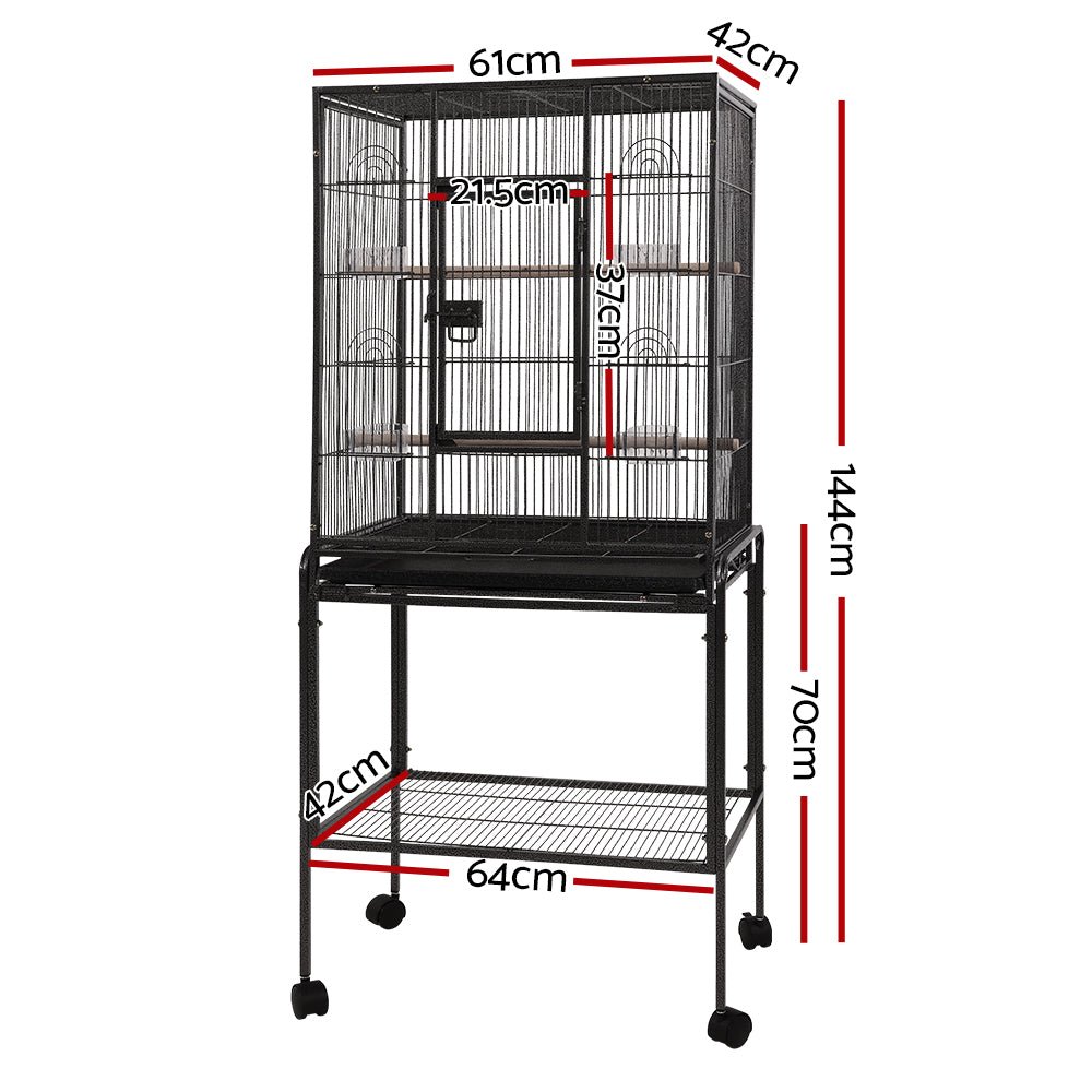 Bird Cage Pet Cages Aviary 144CM Large Travel Stand Budgie Parrot Toys-1