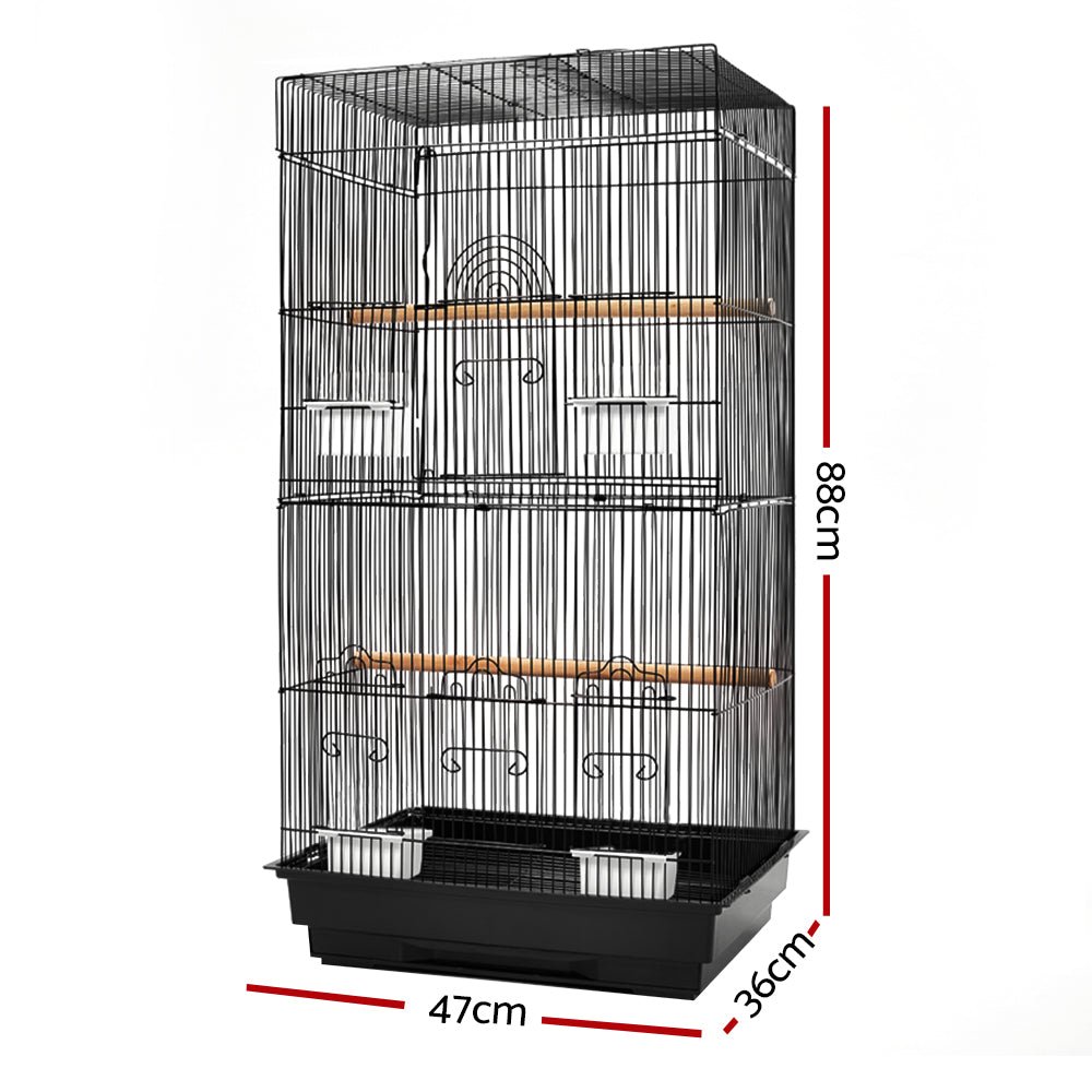 Medium Bird Cage with Perch - Black-1