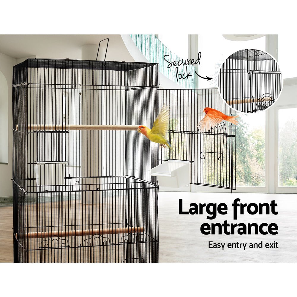 Medium Bird Cage with Perch - Black-3