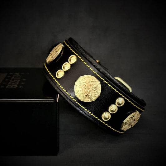 The "Maximus" collar 2 inch wide gold decoration-0